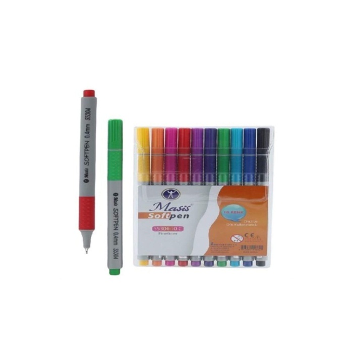 Masis Fineliner Softpen Kalem 10 Renk