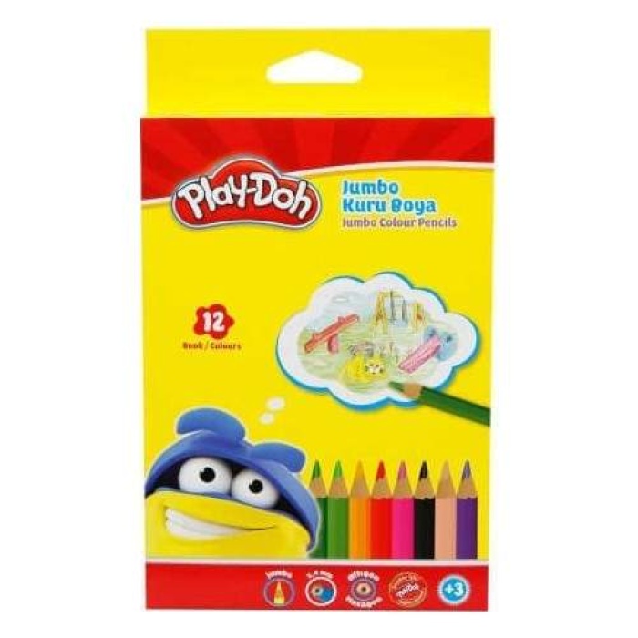 Play Doh Kuru Boya 12 Renk Üçgen Jumbo Woodfree