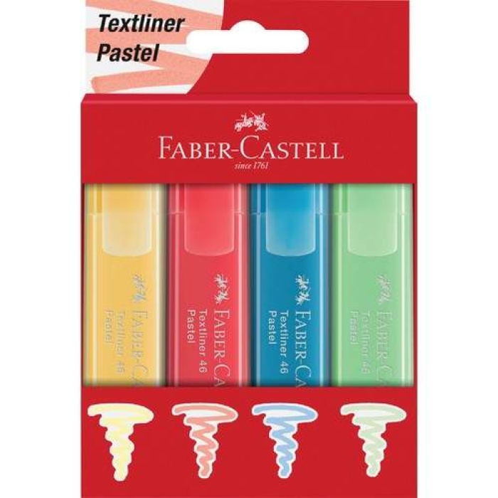 Faber-Castell Fosforlu Kalem 46 Pastel R 4lü Karton Kutu 6108