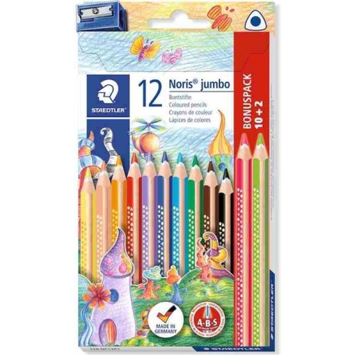 Staedtler Noris Jumbo Üçgen Kuru Boya 12 Renk