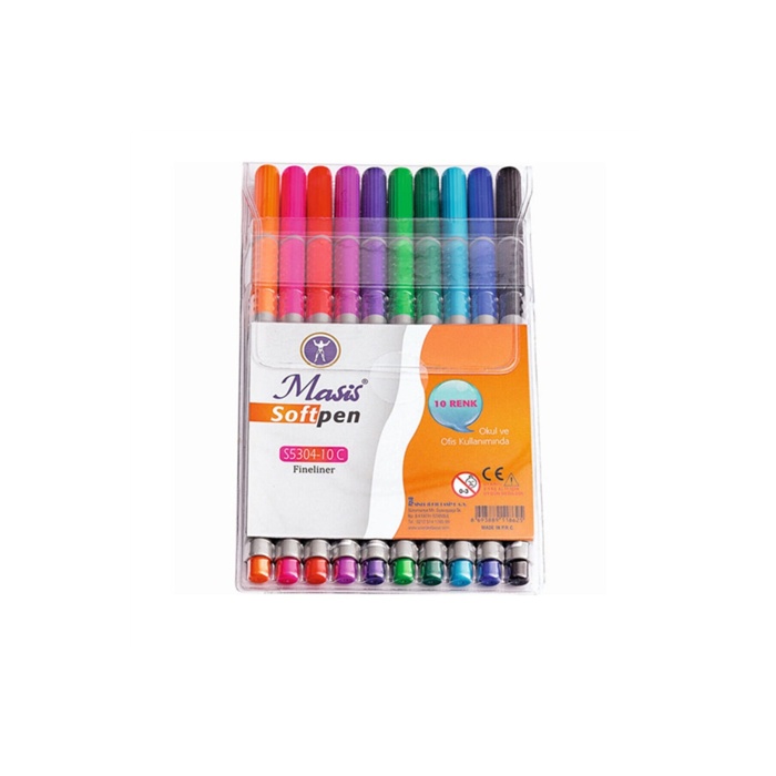 Masis Fineliner Softpen Kalem 10 Renk