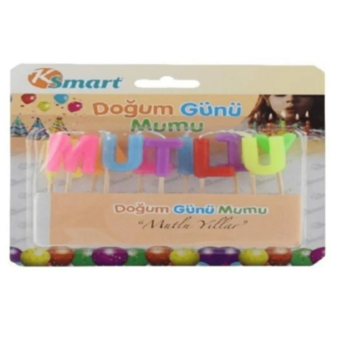 Ksmart Renkli Mutlu Yıllar Mumu