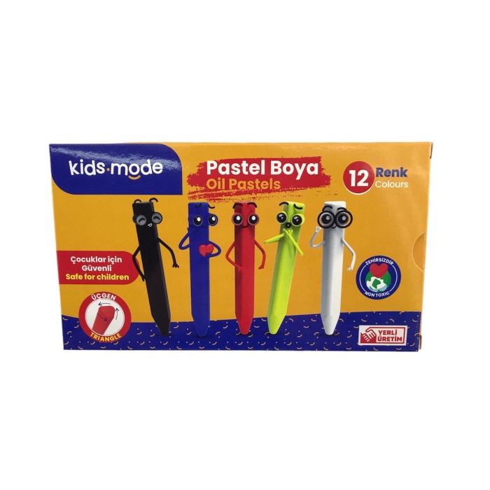 Kids Mode Üçgen Pastel Boya 12Li