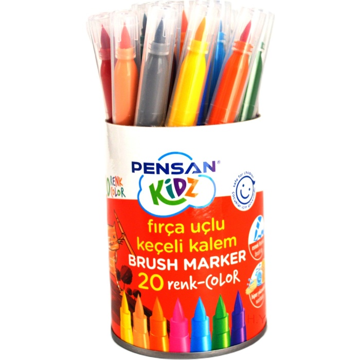 Pensan Kidz 20li Fırça Uçlu Keçeli Boya Kalemi