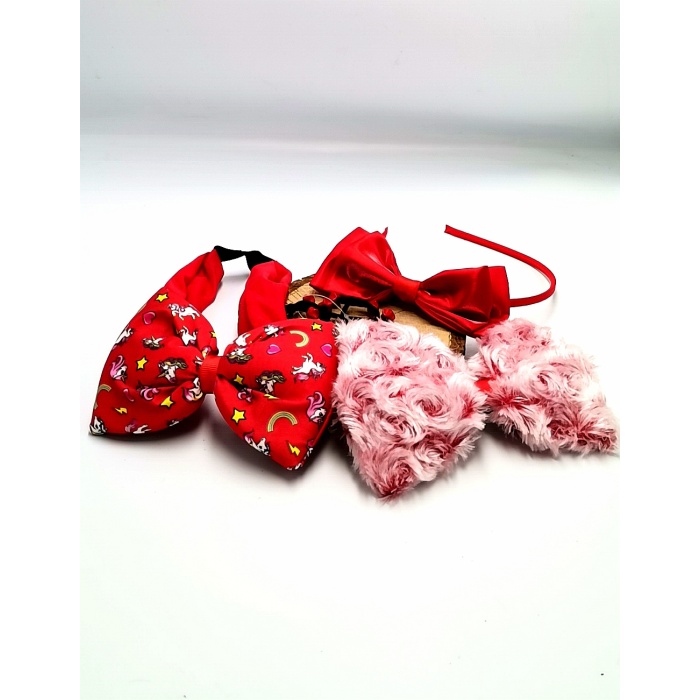 Renkli Desenli Taç Toka Bandana Set