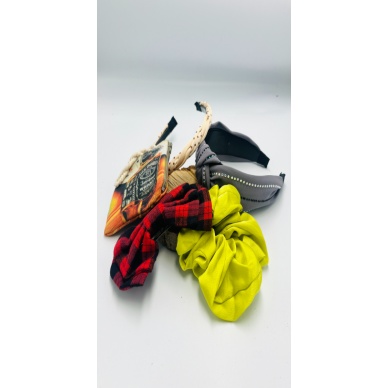 Renkli Desenli Taç Toka Bandana Set