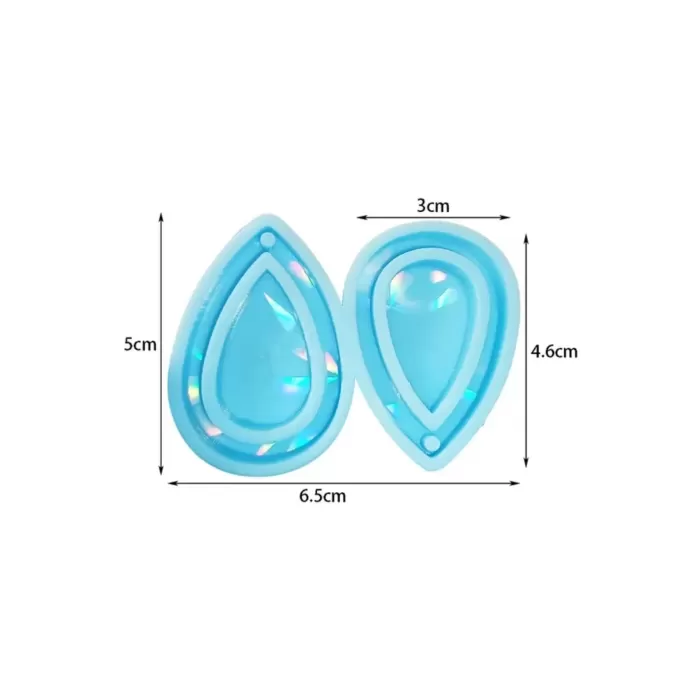 Hologramlı Damla Silikon Küpe Kalıbı - Kod: 517