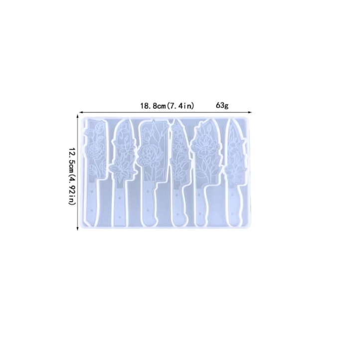 Bıçak ve Çiçek Şekilli Reçine Epoksi Hobi Silikon Kalıp - Kod: 1099