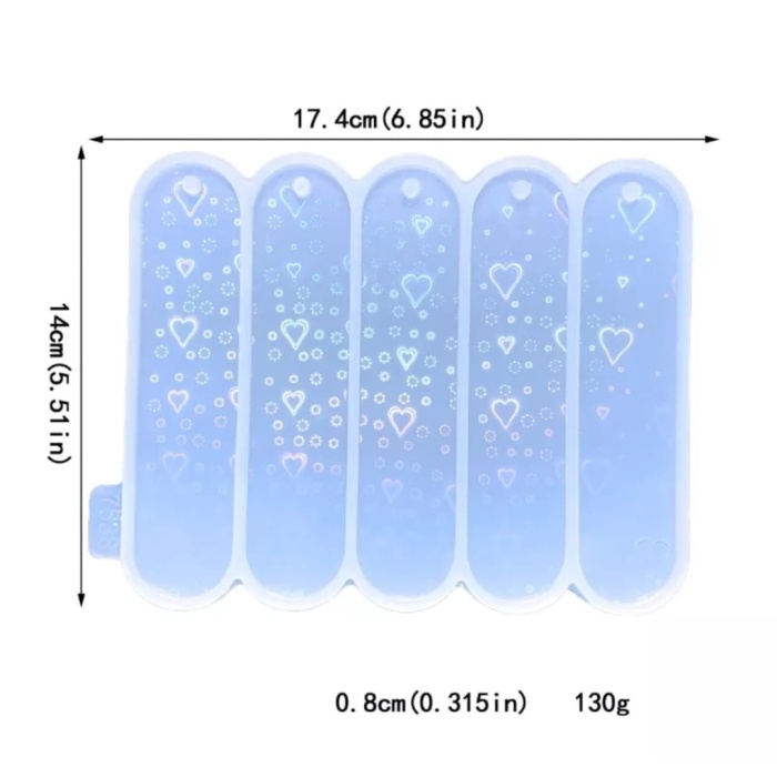 Kalp Hologramlı Silikon Kitap Ayracı - Hobi Silikon Kalıbı -Kod: