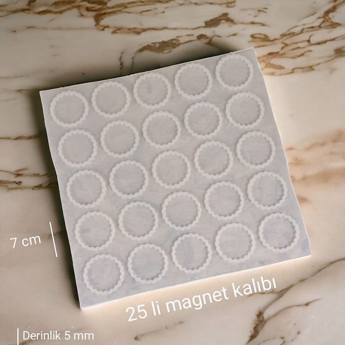 5 Adet 25 Lİ 7CM REÇİNE EPOKSİ MAGNET KALIBI