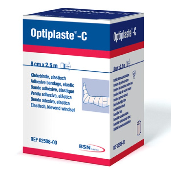 Optiplast C 8cm x 2,5m Bsn Sert, Güçlü, Post Operatif ve Kompresyon Amaçlı Yapışkan Bandaj