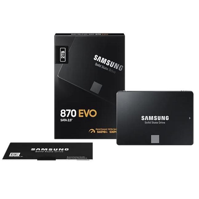 2TB SAMSUNG 870 560/530MB/s EVO MZ-77E2T0BW SSD (Resmi Distribütör Garantili)