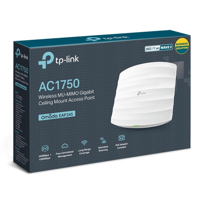 TP-LINK OMADA EAP245 AC1750 1PORT POE TAVAN TİPİ ACCESS POINT