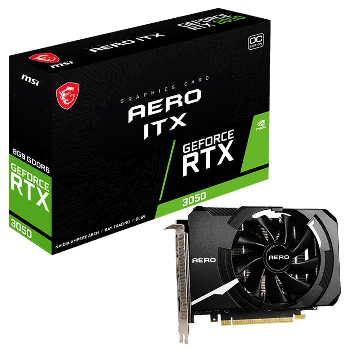 MSI GEFORCE RTX 3050 AERO ITX 8G OC GDDR6 128BIT