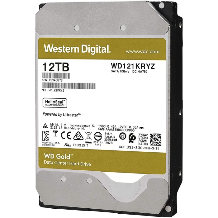 12TB WD GOLD ENTERPRISE 7200RPM SATA3 256MB WD121KRYZ