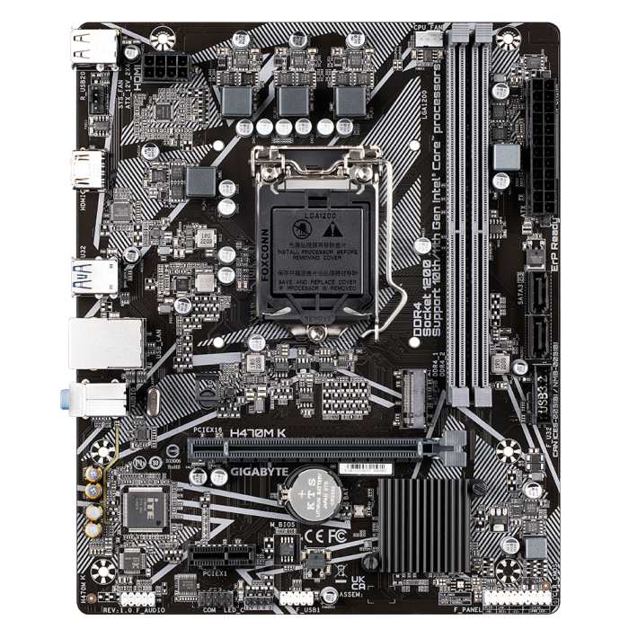 GIGABYTE H470M K 3200Mhz HDMI DP M.2 mATX 1200p