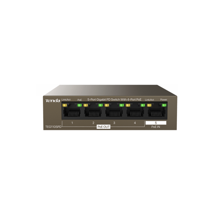 TENDA TEG1105PD 5PORT 10/100/1000 POE EXTENDER