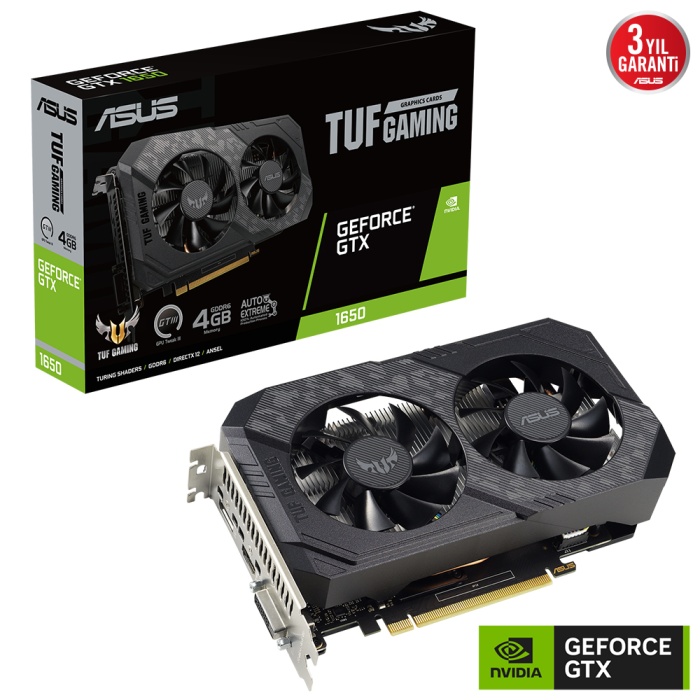 ASUS TUF-GTX1650-4GD6-P-V2-GAMING 4GB GDDR6 HDMI DVI 128BİT