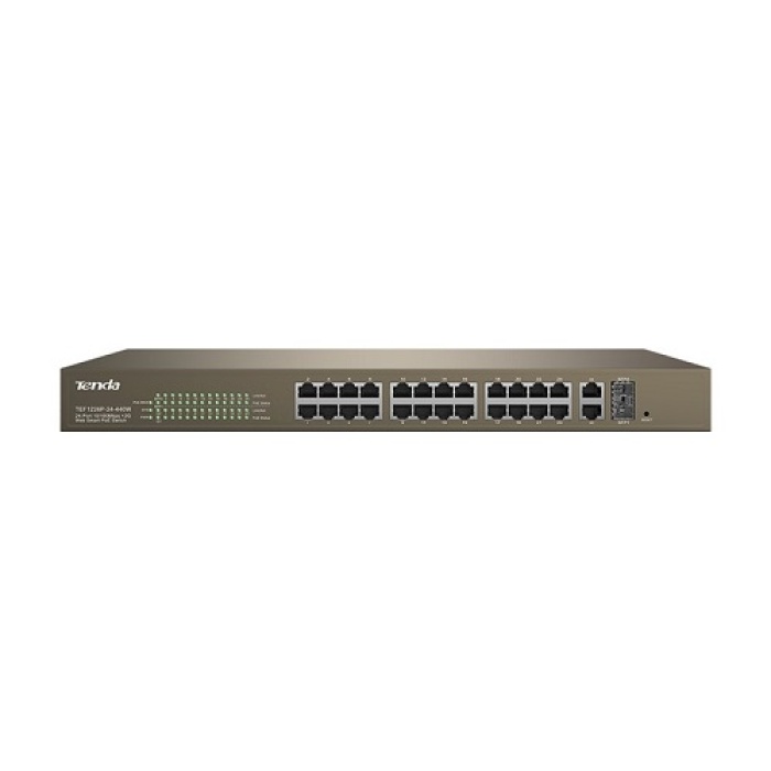 TENDA TEF1226P 24 PORT 10/100 24 PORT POE WEB YÖNETİLEBİLİR SWITCH 2GE+1SFP (410W)