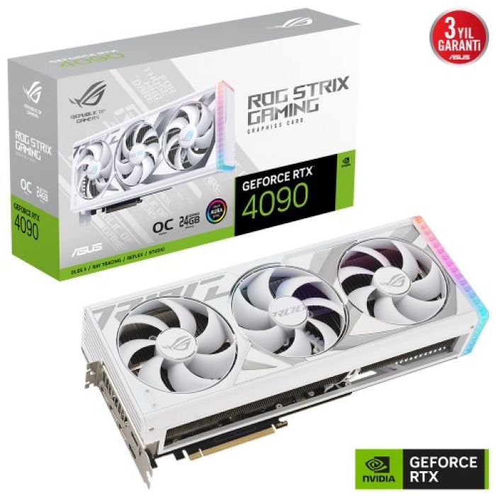 ASUS ROG-STRIX-RTX4090-O24G-WHITE 24GB GDDR6X HDMI DP 384Bit