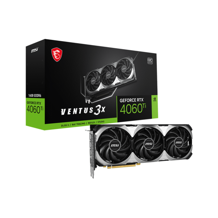 MSI GEFORCE RTX 4060 TI VENTUS 3X 16GB OC GDDR6 HDMI DP 128BIT