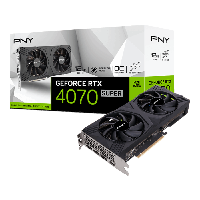 PNY RTX 4070 SUPER 12GB VERTO Overclocked GDDR6X 192Bit (VCG4070S12DFXPB1-O)