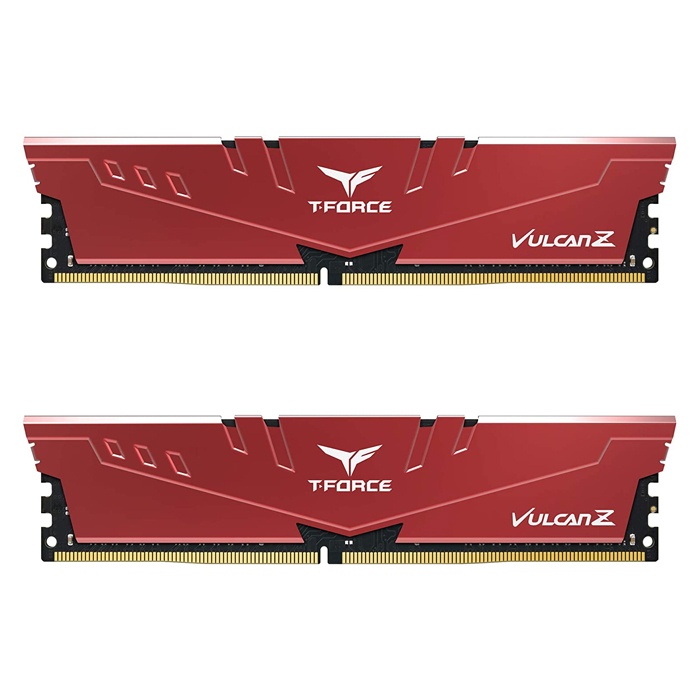 Team T-Force Vulcan Z Red 32GB (2x16GB) 3200MHz CL16 DDR4 Gaming Ram (TLZRD432G3200HC16FDC01)