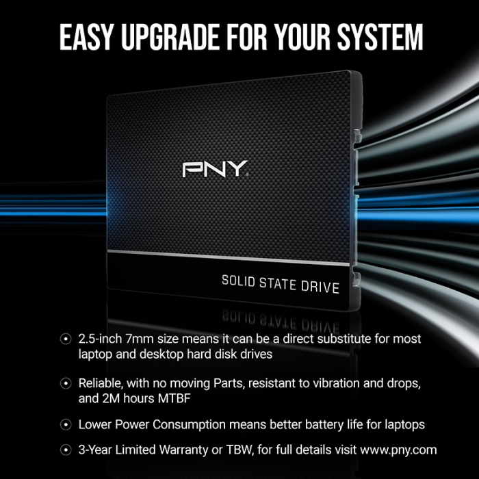 PNY CS900 500GB 535/500MB/s 2,5 SATA3 SSD (SSD7CS900-500-RB)