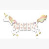 3D Happy Birthday Unicorn Banner