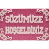 Strafor Süs Sözümüze Hoş Geldiniz Motifli Pembe