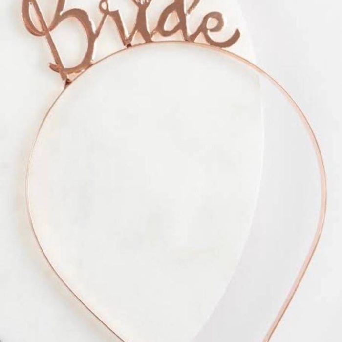 Metal Rose Gold Bride Taç