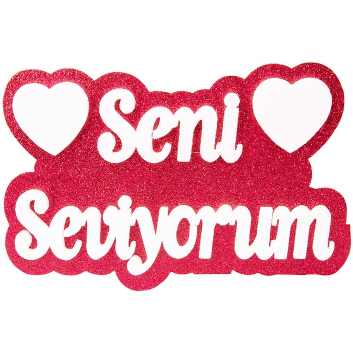 Seni Seviyorum El Yazılı Strafor Süs