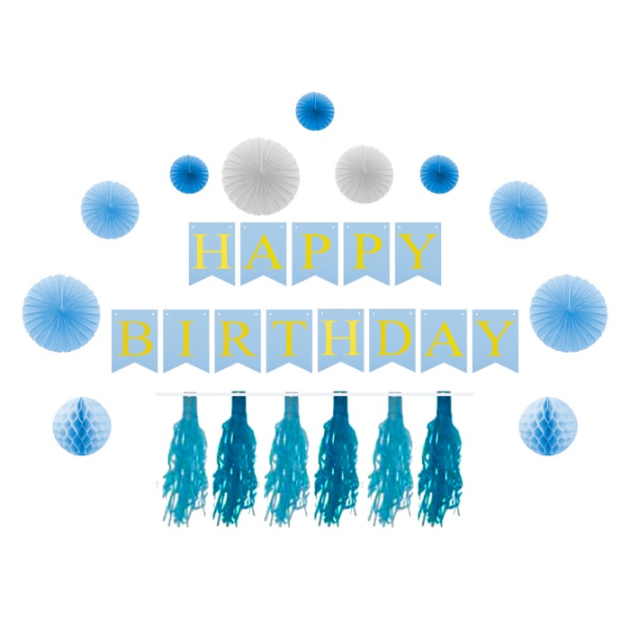 Mavi Parti Süsleme Seti 18 Parça
