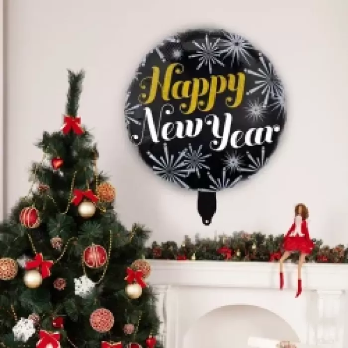 Yıldızlı Happy New Year Folyo Balon