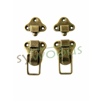 Sandık kilit klips büyük 72x40 mm antik