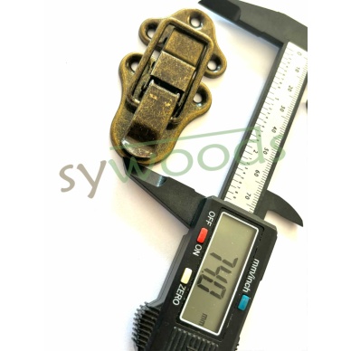 Sandık kilit klips büyük 72x40 mm antik