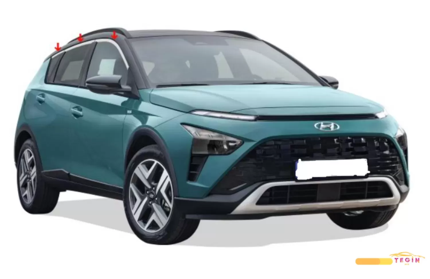 Hyundai Bayon SUV 2021 Sonrası Premium Cam Üst Çerçevesi 6 Parça Paslanmaz Çelik