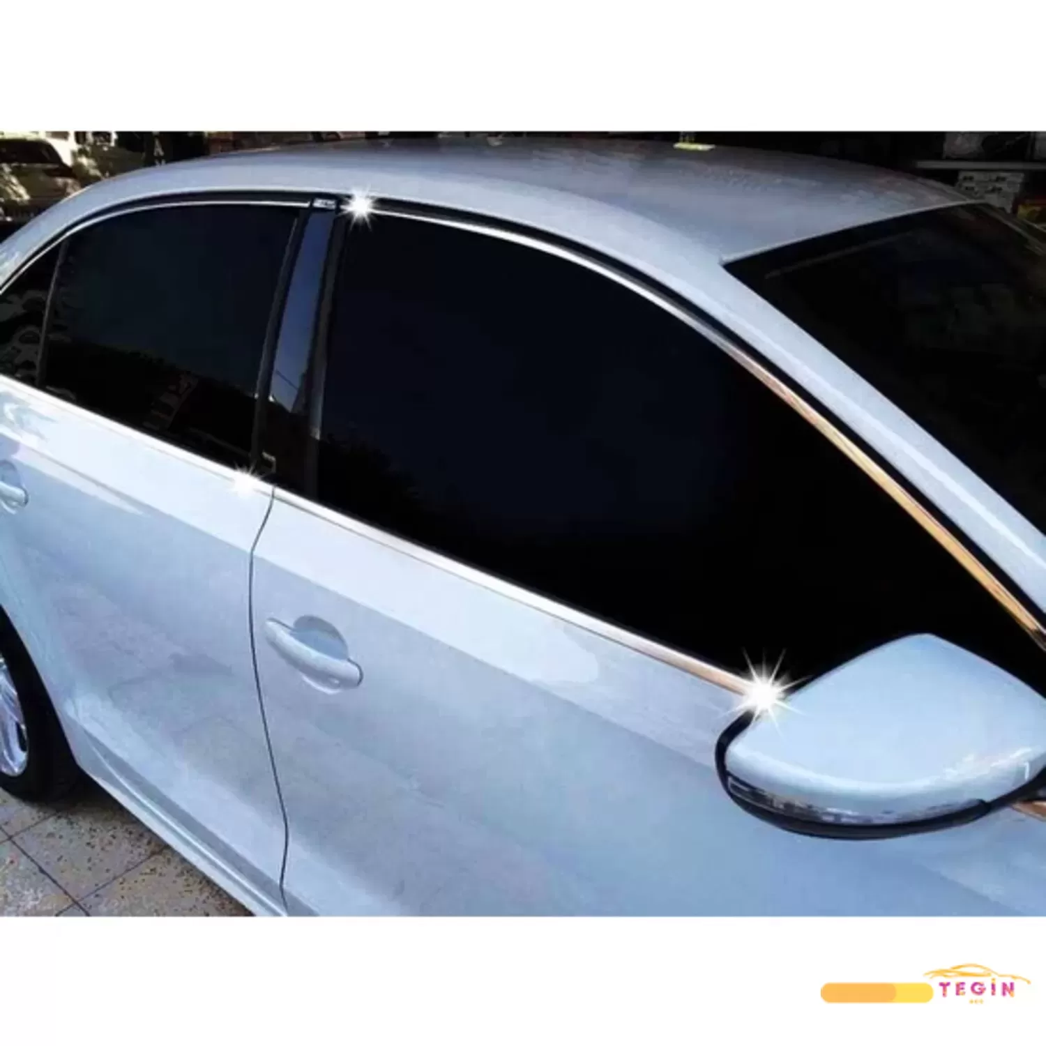 Jetta 6 SD 2011 Sonrası Premium Cam Çerçevesi 12 Parça Paslanmaz Çelik