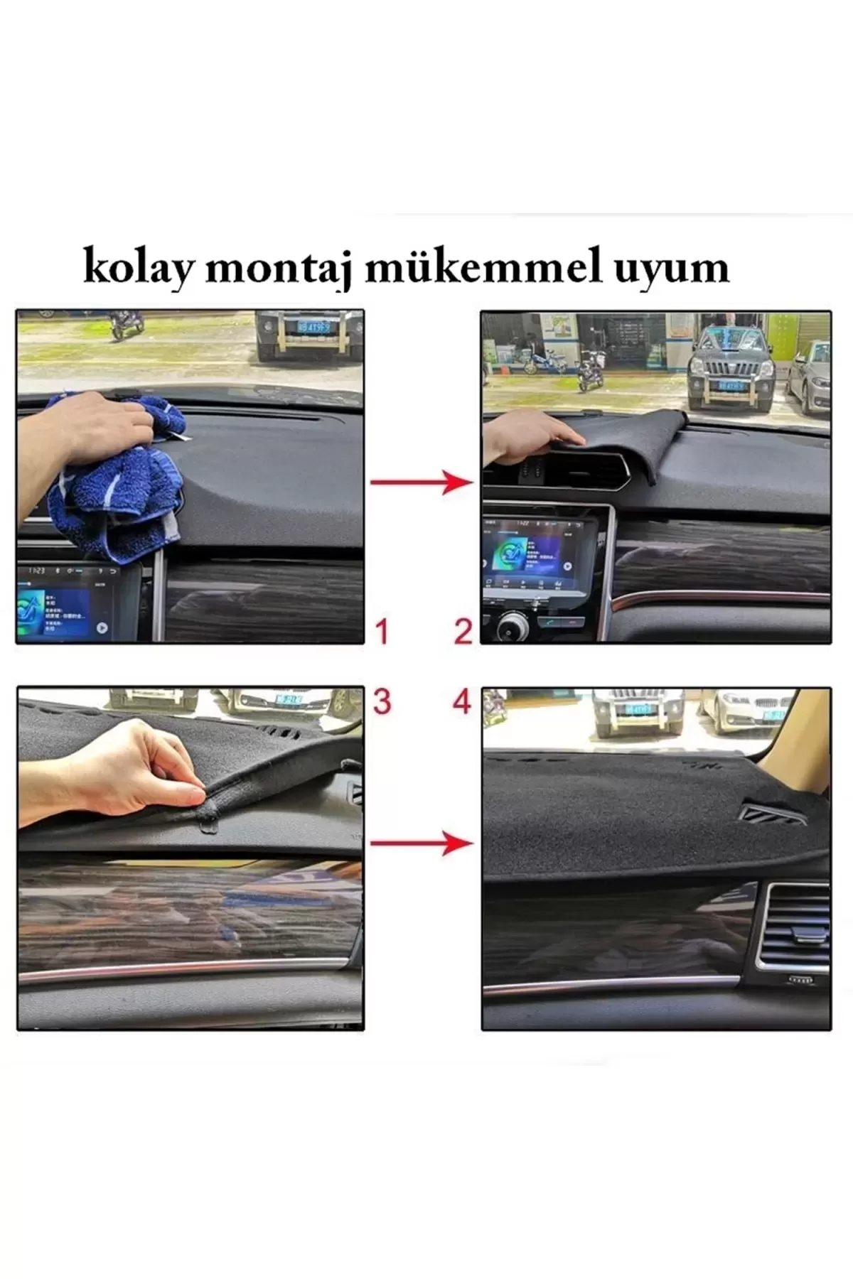 Toyota Corolla (2013-2018) 3d Torpido Kılıfı Panel Koruyucu Göğüs Kaplama - Siyah Şerit