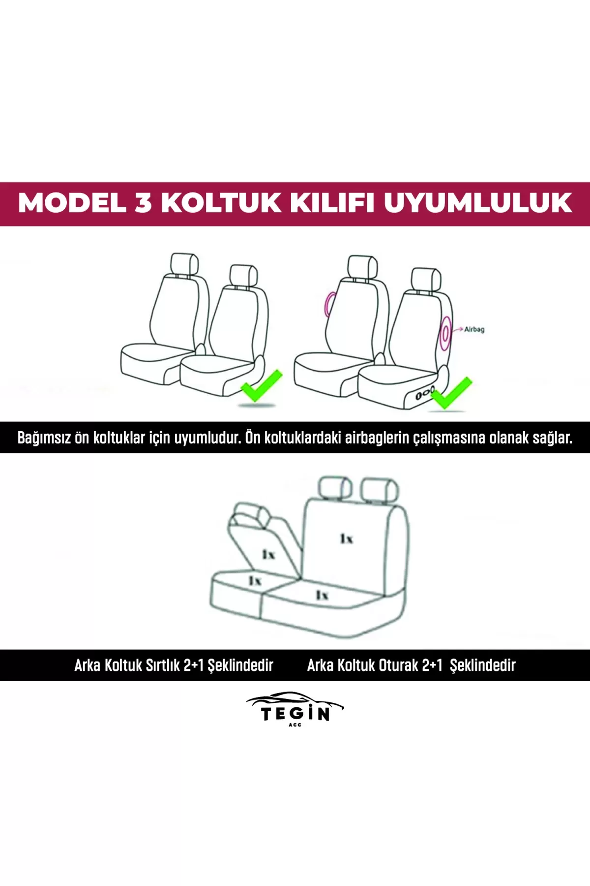 Efes Konfor Serisi Baklava Desenli Kumaş Deri Detay Koltuk Kılıfı Takımı Oturak 2+1  Sırt Dayama 2+1 Mavi