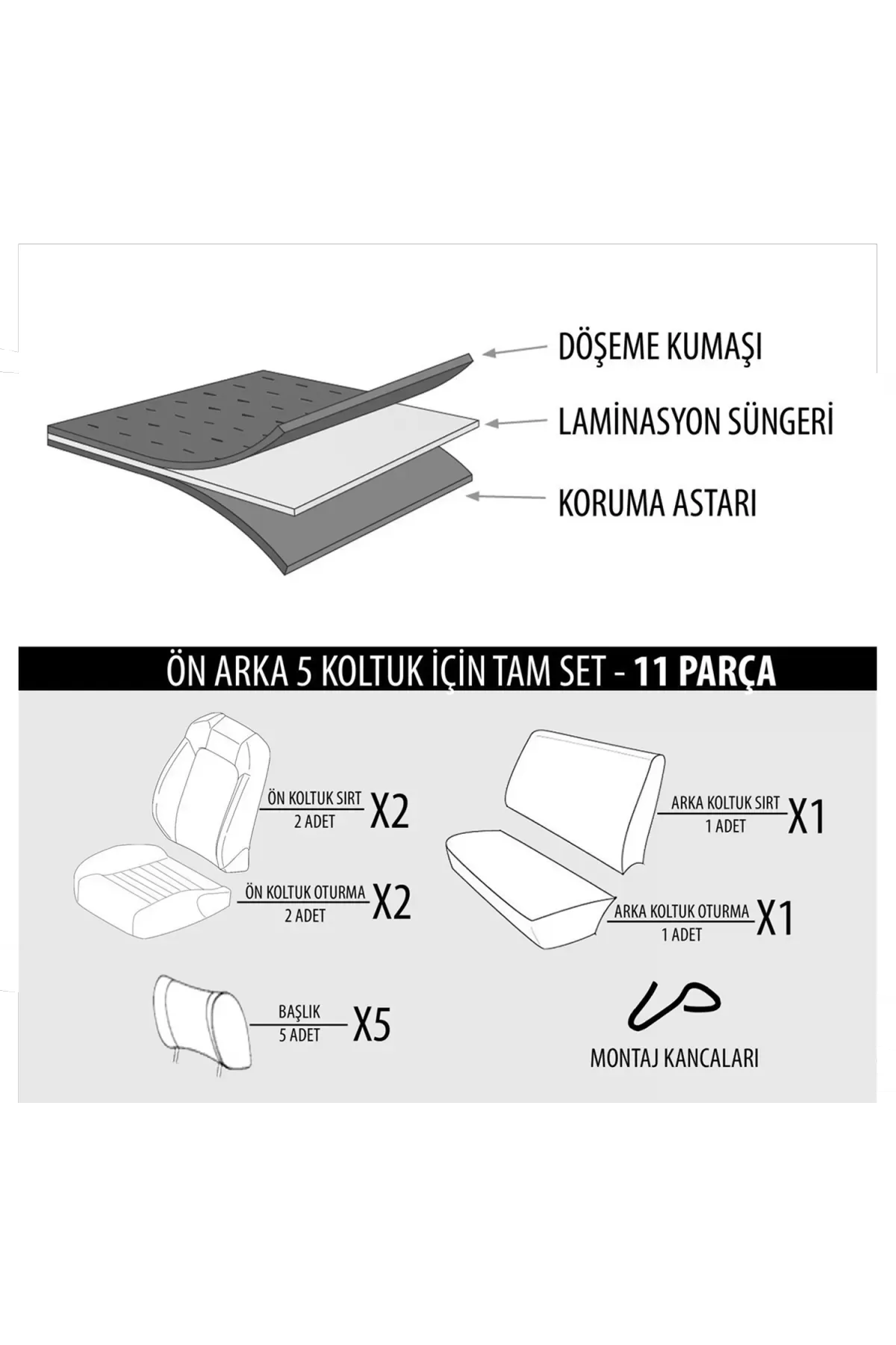 Sofya Serisi Tay Tüyü Lakos Koltuk Kılıfı Füme 2+1 Ticari