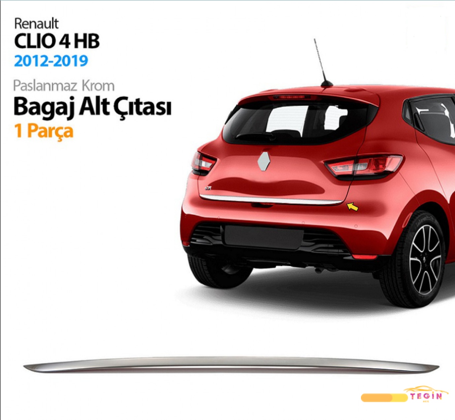 Renault Clio  4 HB 5D 2012-2018 Bagaj Alt Çıta Paslanmaz Çelik