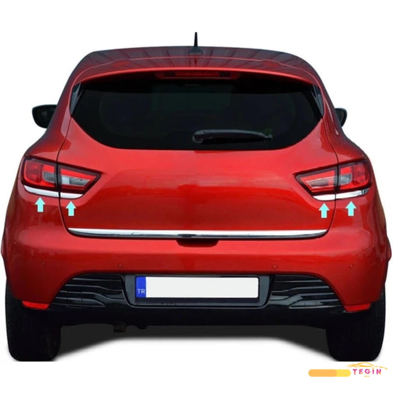 Renault Clio  4 HB 5D 2012 Sonrası Stop Alt Çıtası 4 Parça Paslanmaz Çelik