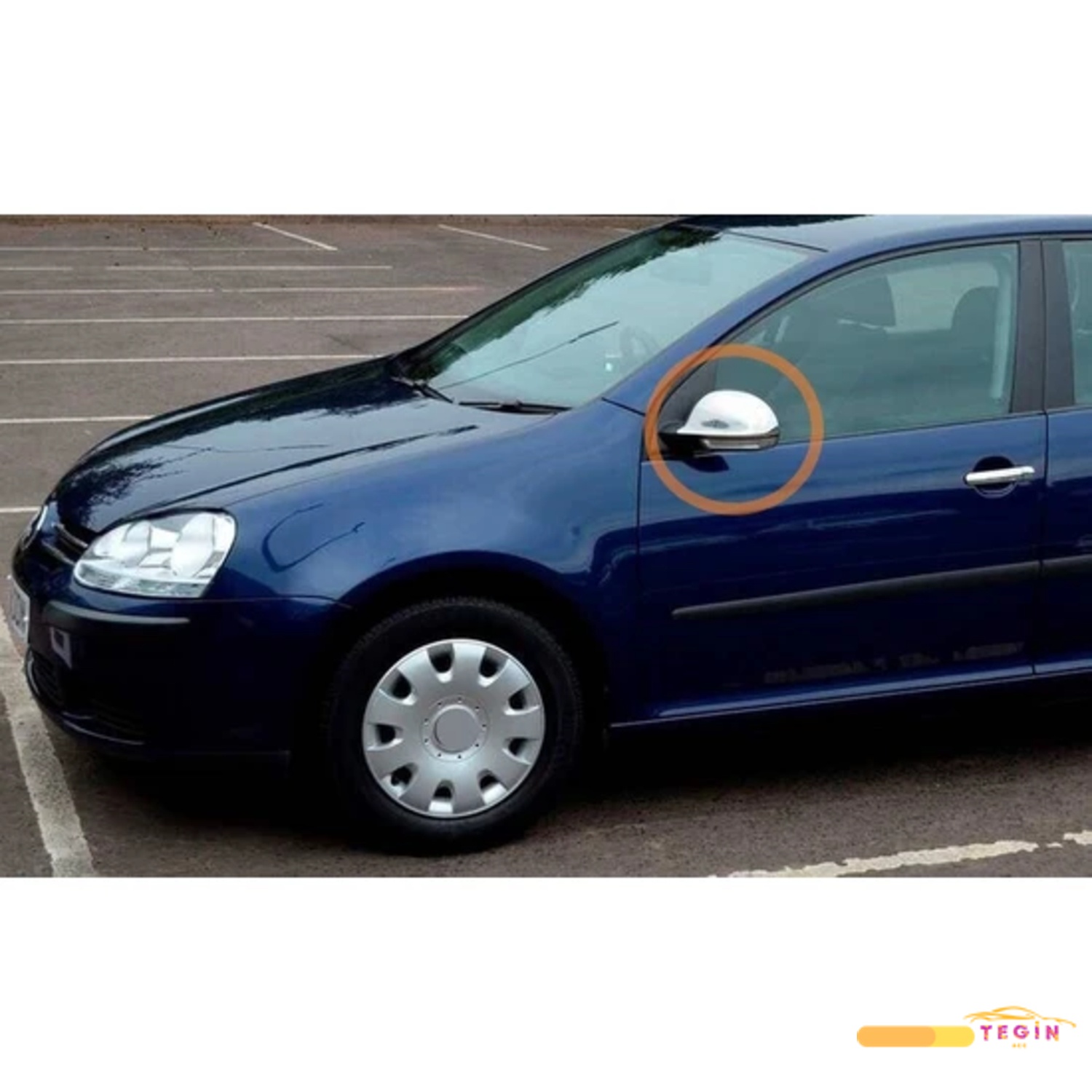 Golf 5 HB 3D 2004-2009 Ayna Kapağı 2 Parça Paslanmaz Çelik