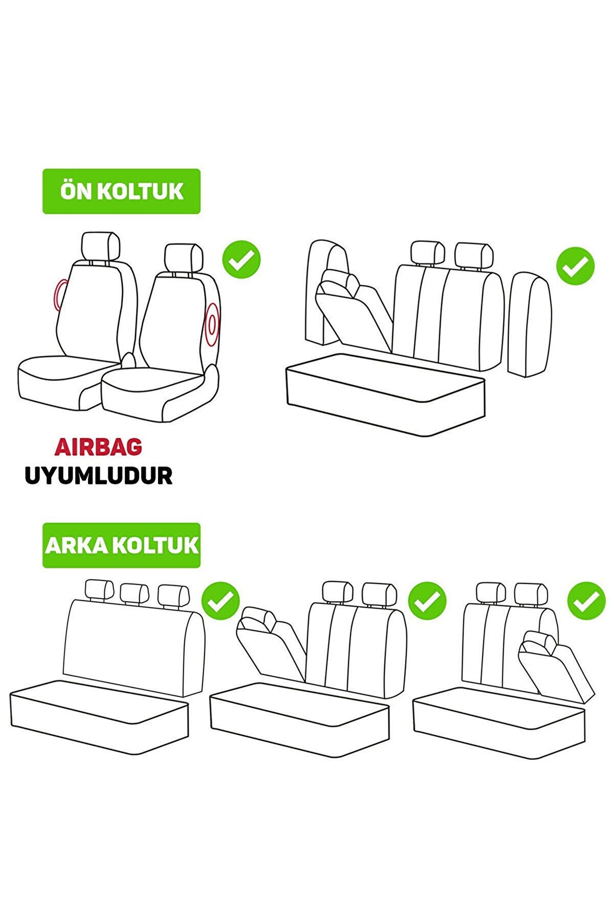 Dacia Dokker Hafif Ticari 2013-2015 Aracınıza Uyumlu Koltuk Kılıfı Jakar Deri Siyah