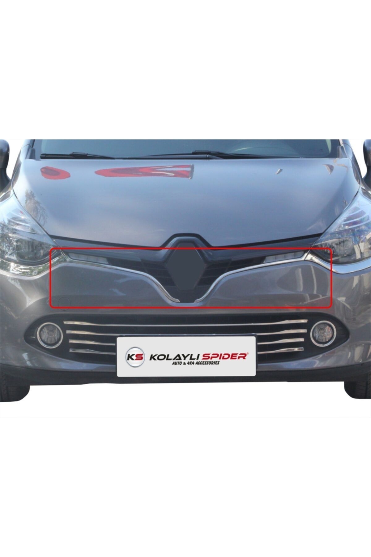 Renault Clio 4 Sport Tourer Ön Panjur Çıtası U Formlu 2 Prç Krom 2013-2016