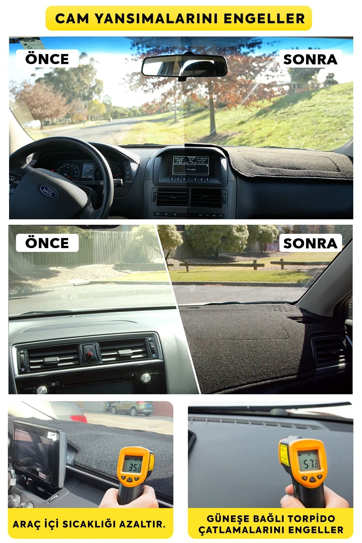 Toyota Corolla (2007-2012) 3d Torpido Kılıfı Panel Koruyucu Göğüs Kaplama - Mavi Şerit