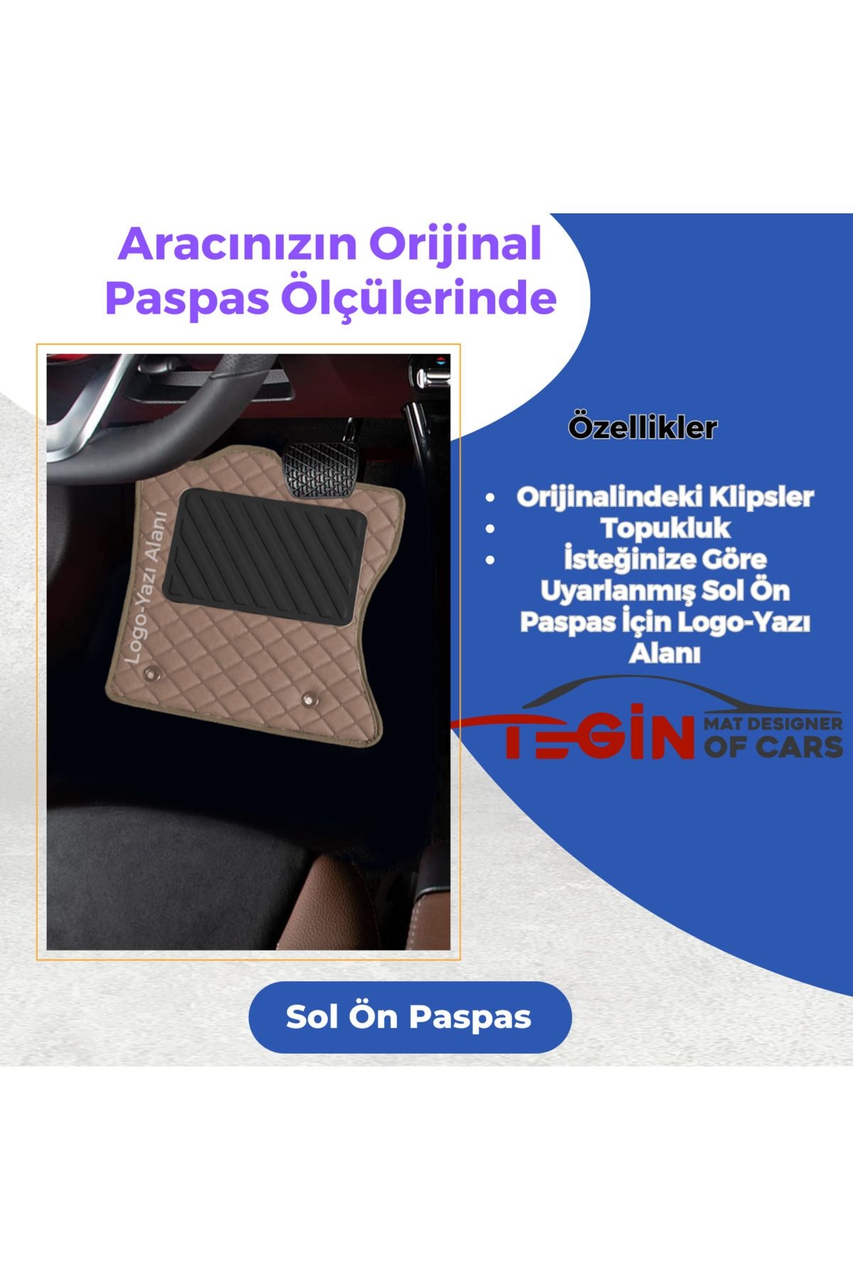 Kia Rio 2005-2011 2.jen Prime Bej Deri Bej Kenar Paspas Paspas