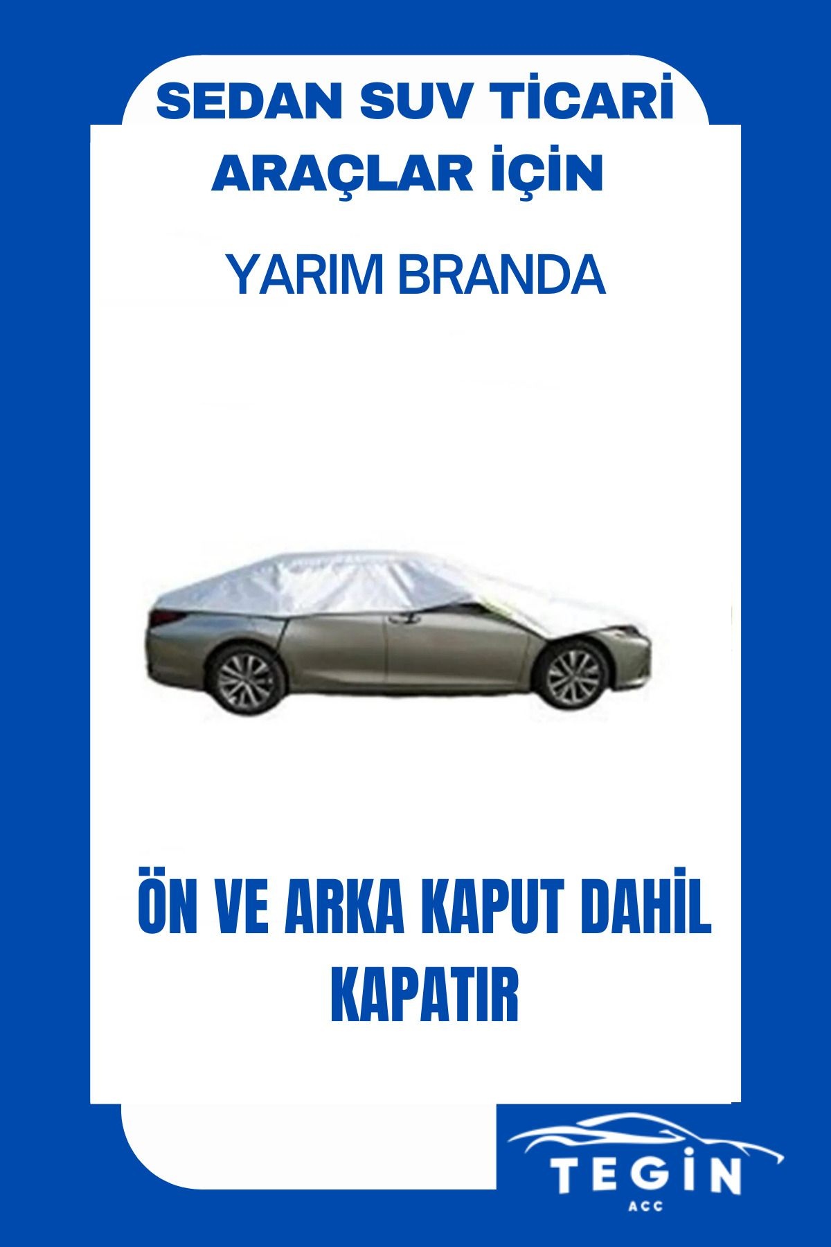 Yarım Branda Araba Oto Kar Önleyici Ön Yan Cam Koruyucu Sedan SUV Minivan Panelvan