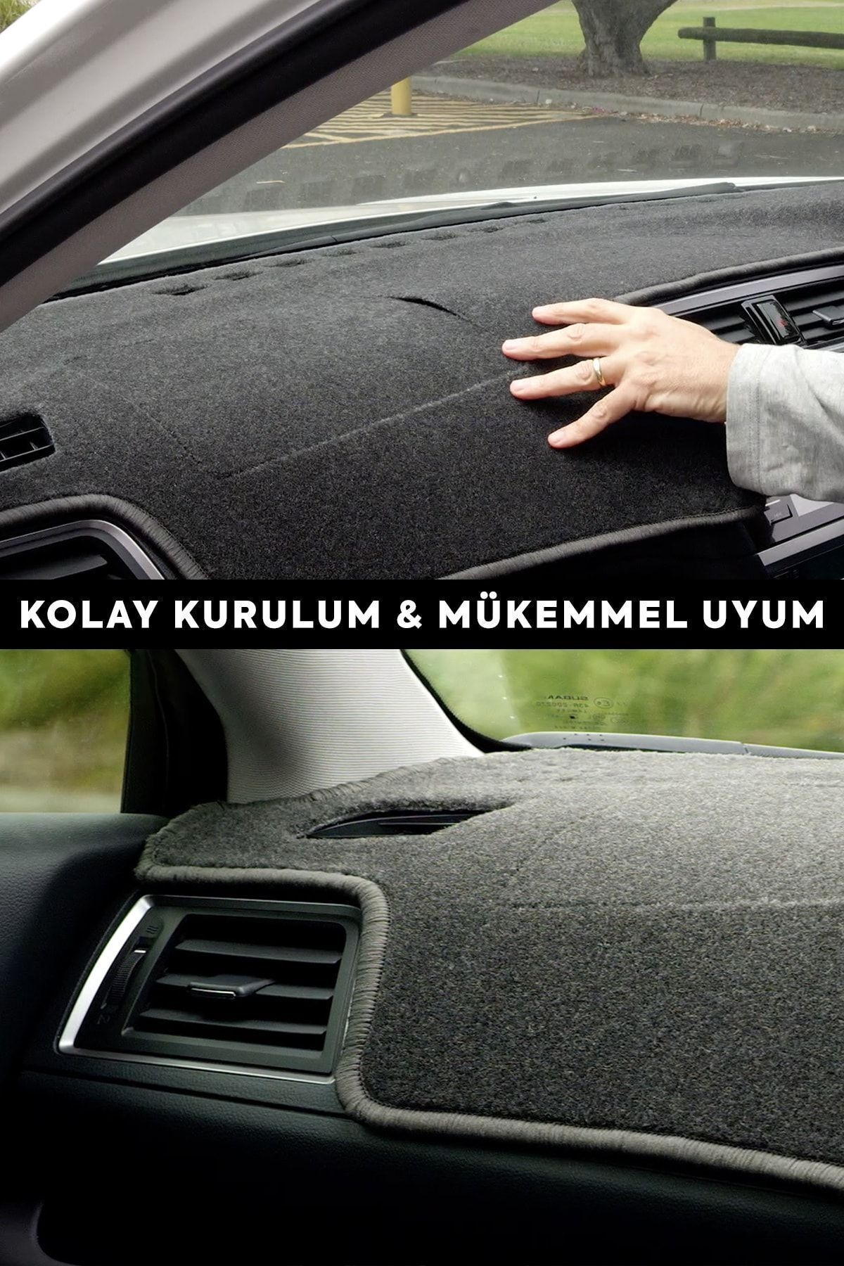 Hyundaı Tucson (2009-2015) 3d Torpido Koruma Kılıfı - Ön Göğüs Panel Kaplama - Gri Şerit
